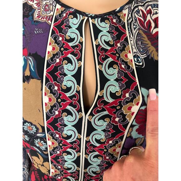 Anthropologie Lecato Peasant Dress by Donna Morgan Orig. $188) SZ 4 BoHo Paisley - Picture 10 of 10